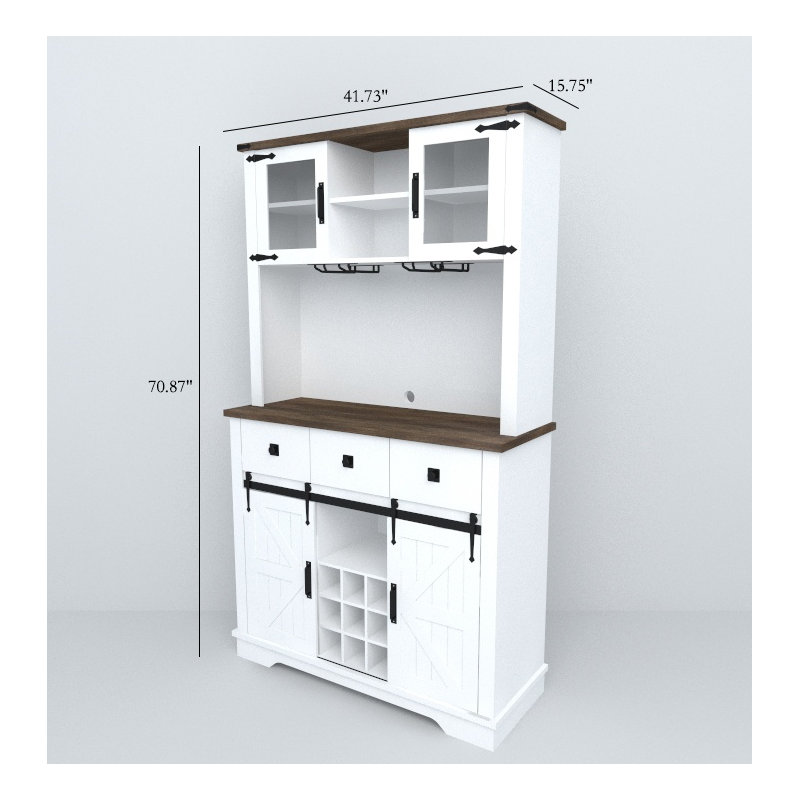Garde-manger avec tablettes, portes et tiroirs