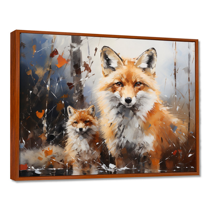 Animal Rusty Red Fox, reproduction d'art sur toile, H 12 po x l 20 po x P 1 po, Cadre flottant brun