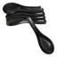 Lot de 6 cuillères à soupe asiatiques en céramique noire Kokuyo avec crochet de fermeture, 14,6 cm (5,75 po) de longueur