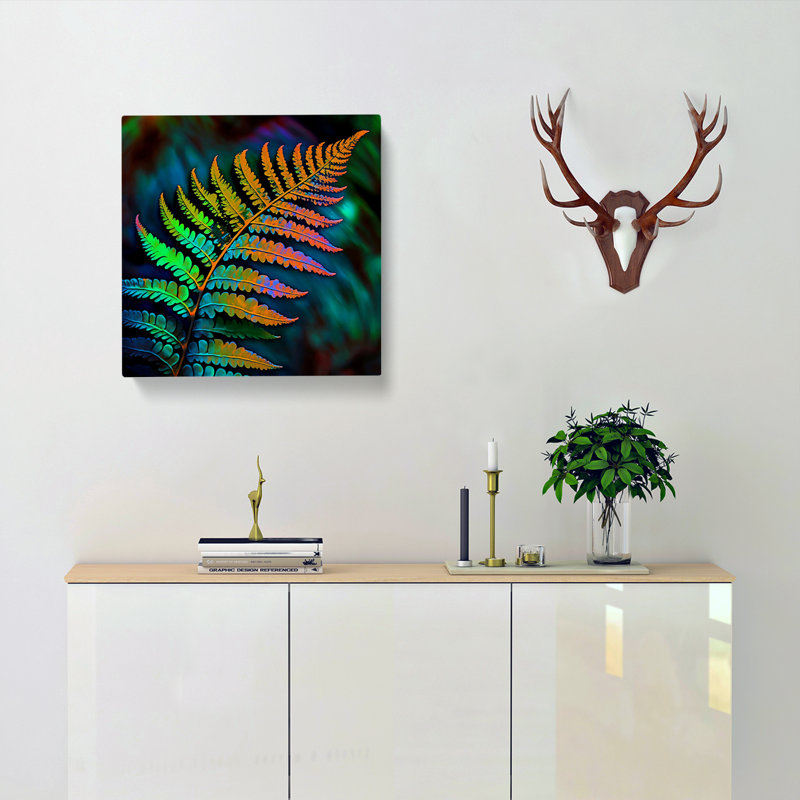 Fern Leaf Neo-Impressionism - Print, 50cm H x 50cm W x 3cm D