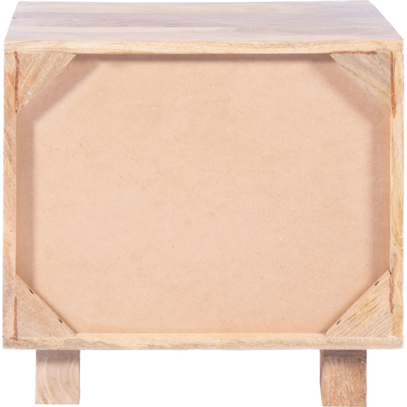 Ashton 1 - Drawer Solid Wood Nightstand, Natural/Matt Lacquer