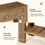 Console en bois massif 55 po avec 2 tiroirs et tablette de rangement à lattes