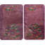 Pair Of Small Purple Color Antique Chinese Deco Wool Pile Area Rug