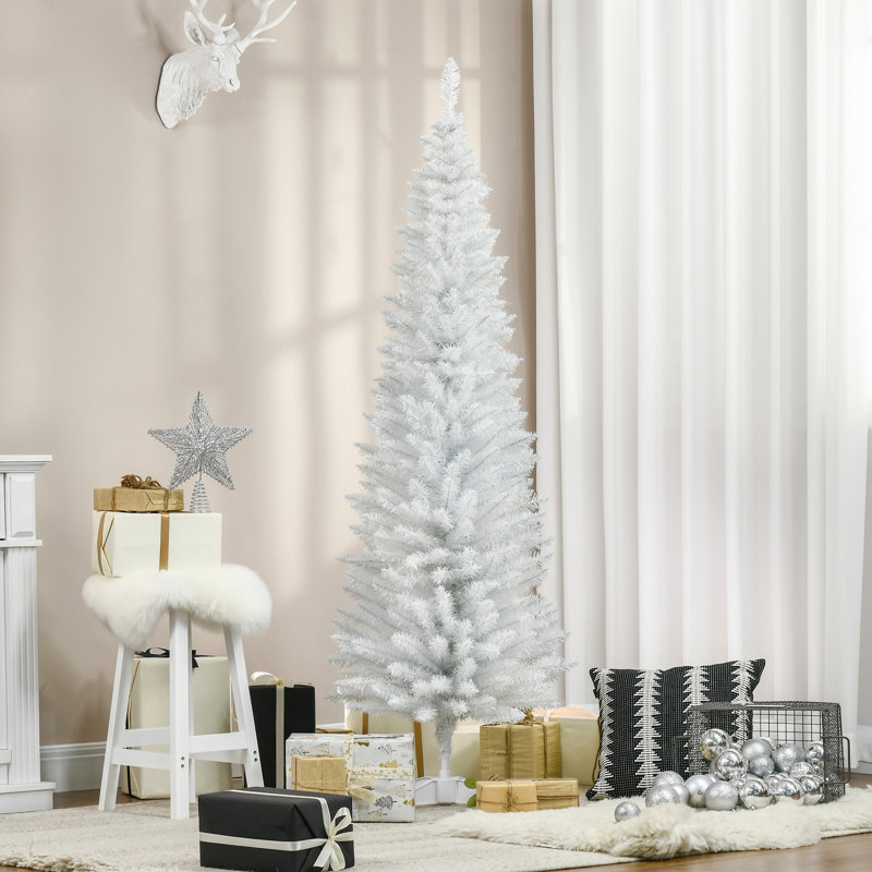 Arbre de Noël artificiel 6 pi HOMcom, H 6 pi, Blanc