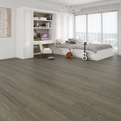 Gray Oak 48" X 7.7" X 12mm Hybrid Hardwood Planks Flooring