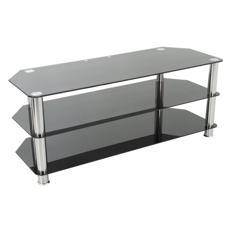 Meuble télé pour téléviseur de 60 po ou moins, Argent noir, 49.21"