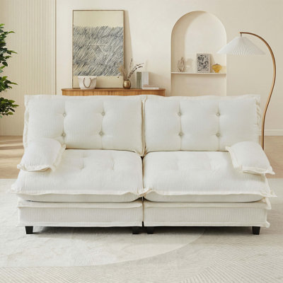 Canapé Cloud, canapé d'angle modulaire, canapé moderne à assise profonde pour salon, coussin d'assise confortable à motif treillis, tissu chenille respirant