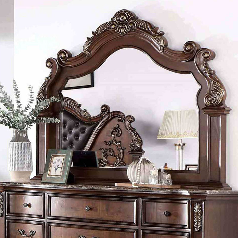 Miroir traditionnel l 47,9 po cerise brune, Brun