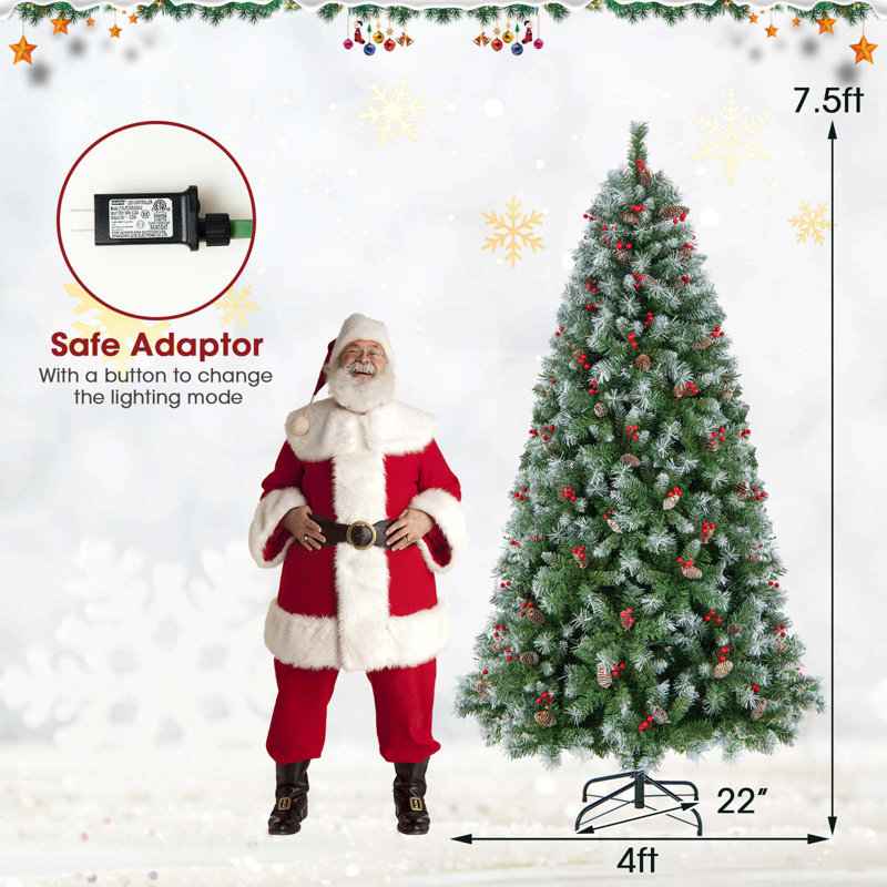 Lighted Christmas Tree, 7.5 Ft