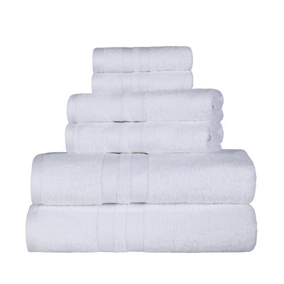 Ensemble de serviettes douces en coton à 100 % de six articles Amoy