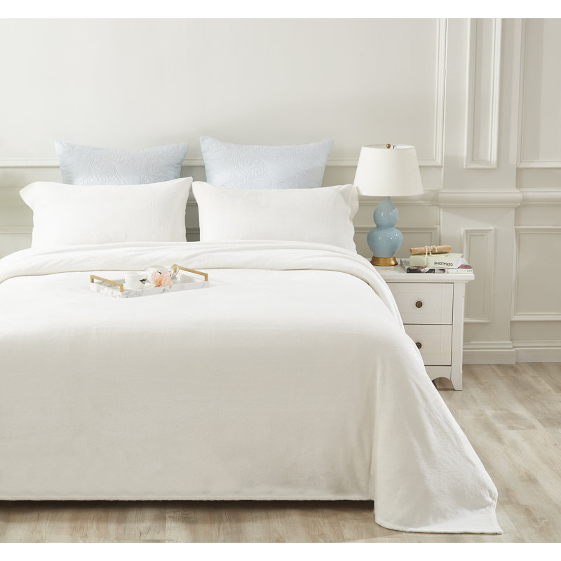 Fleece / Microfiber Machine Woven Sheet Set, Cal.King Sheet Set + Fitted Sheet + 2 Pillowcases, White