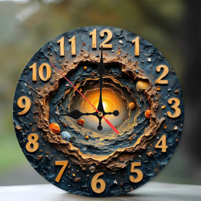 Décoration murale horloge universelle galaxie