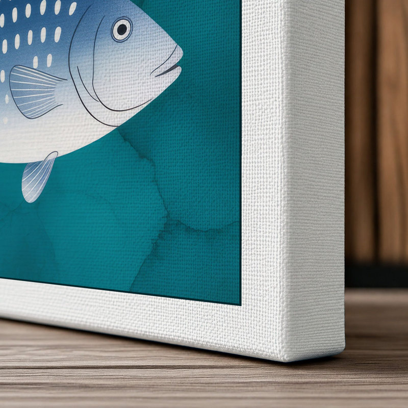 Fish in Symmetry Modern - Wrapped Canvas, 30x20 - 76.2 x 50.8 cm, White Border