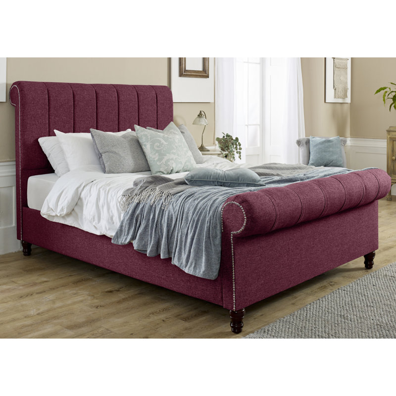Cherrilyn Upholstered Bed, Single (3'), Maroon
