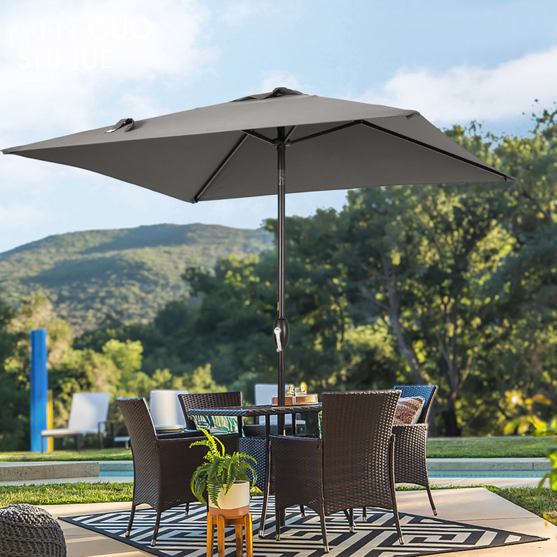 Parasol de marché Sabeel 6,5 x 6,5 pi, Polyester gris
