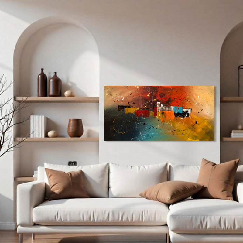 Célébration par Cguedez, reproduction de peinture à l'huile sur toile tendue, H 18 po x l 36 po x P 1,5 po