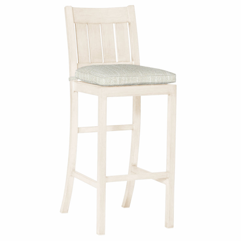 Club Aluminum 30" Bar Stool - Chalk, Rollo Chambray, No Welt, Chalk