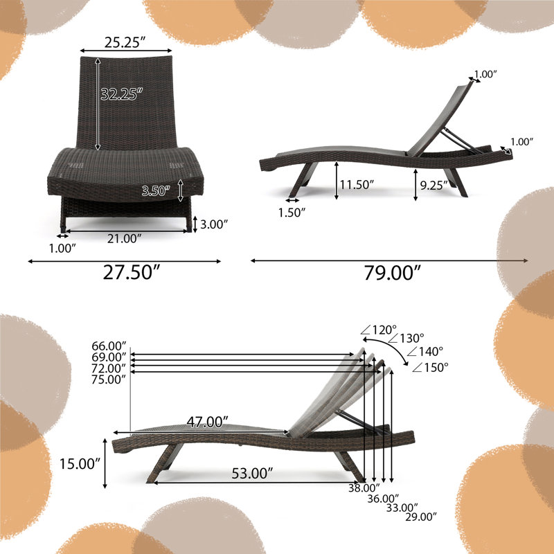 Chaise longue d'extérieur en polypropylène Khaleelah