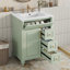Meuble-lavabo de salle de bain avec lavabo, tiroir rabattable, 3 tiroirs et armoire de rangement-790225014