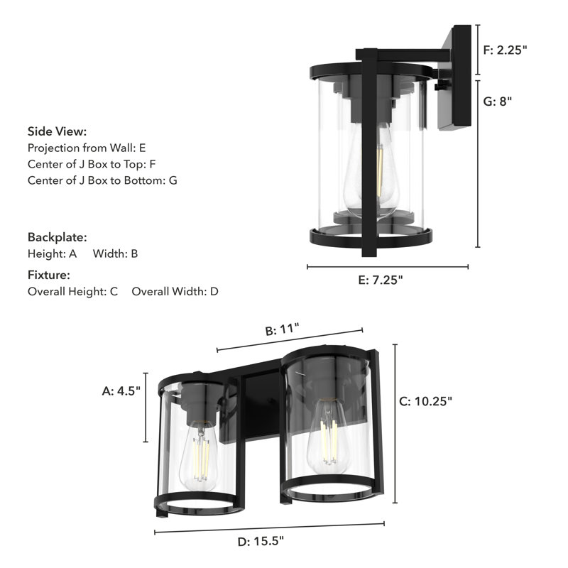 Astwood 2 - Light Dimmable Vanity Light, Matte Black