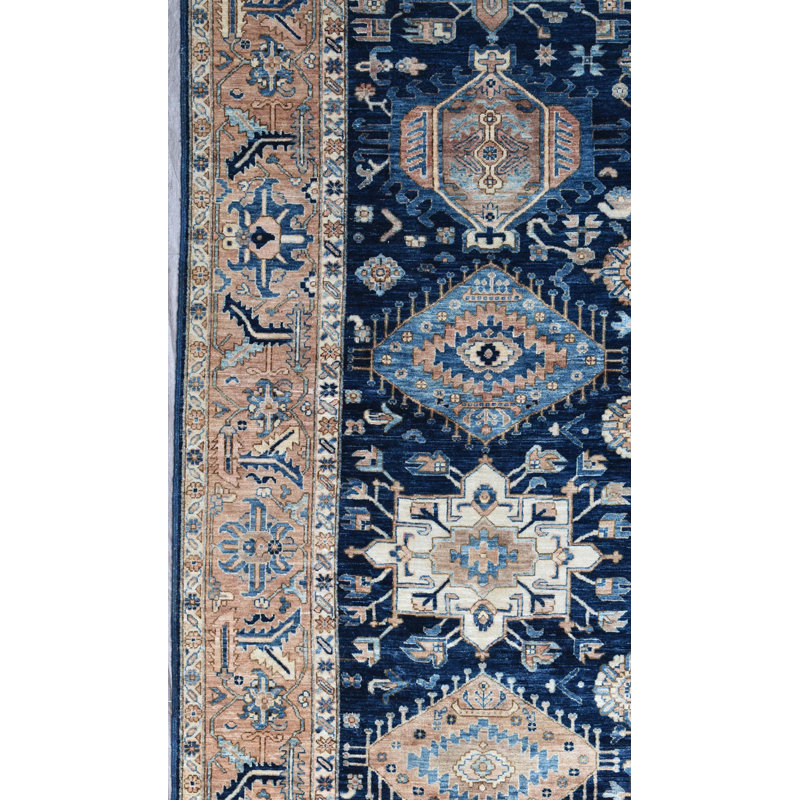 New Turkmen Afghan One-of-a-Kind Rectangle 9'10" X 14' Area Rug
