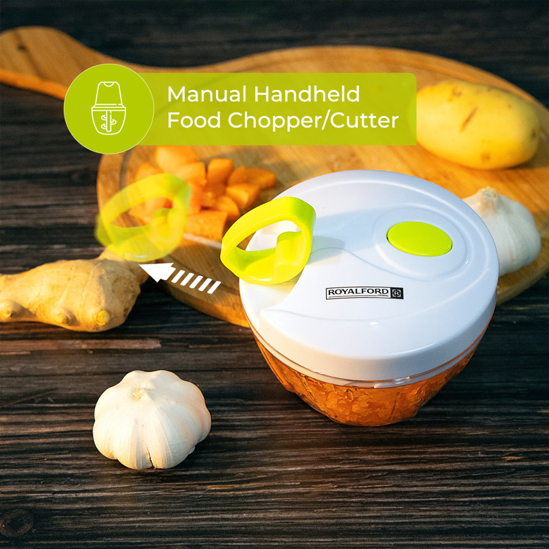 ROYALFORD Mini Vegetable Chopper & with Storage Lid | Chops Vegetables, Nuts & Fruits | Blends Flour | Egg Beater | Meat Mincer | Large
