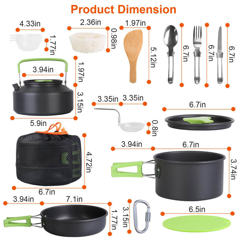 Ensemble de vaisselle de camping