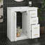 Meuble-lavabo 30 po avec lavabo en céramique, structure en bois massif, meuble-lavabo autoportant avec 3 tiroirs et portes à fermeture douce-926440056