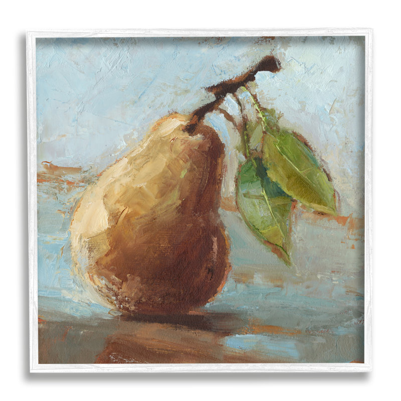 «Pear Fruit Kitchen», peinture sur bois par Ethan Harper, peinture, H 12 po x l 12 po x P 1,5 po