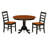 3 Piece Dining Table Set for Small Spaces Contains a Round Dining Table with Pedestal and 2 Wood Seat Chairs, Black & Cherry-1726798599-1669311485-1671457123