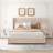 Size Storage Bed Velvet Upholstered Platform Bed With Wingback Headboard And A Big Drawer-542642015