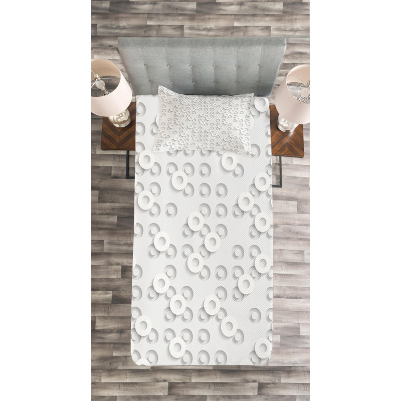 Modern & Contemporary Geometric Shapes Coverlet, Twin Coverlet + 1 Sham