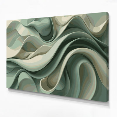 Biomorphic Abstraction 13 Green Canvas Wall Art