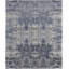 Tapis abstrait en viscose tissé à la main bleu / ivoire-1594063428