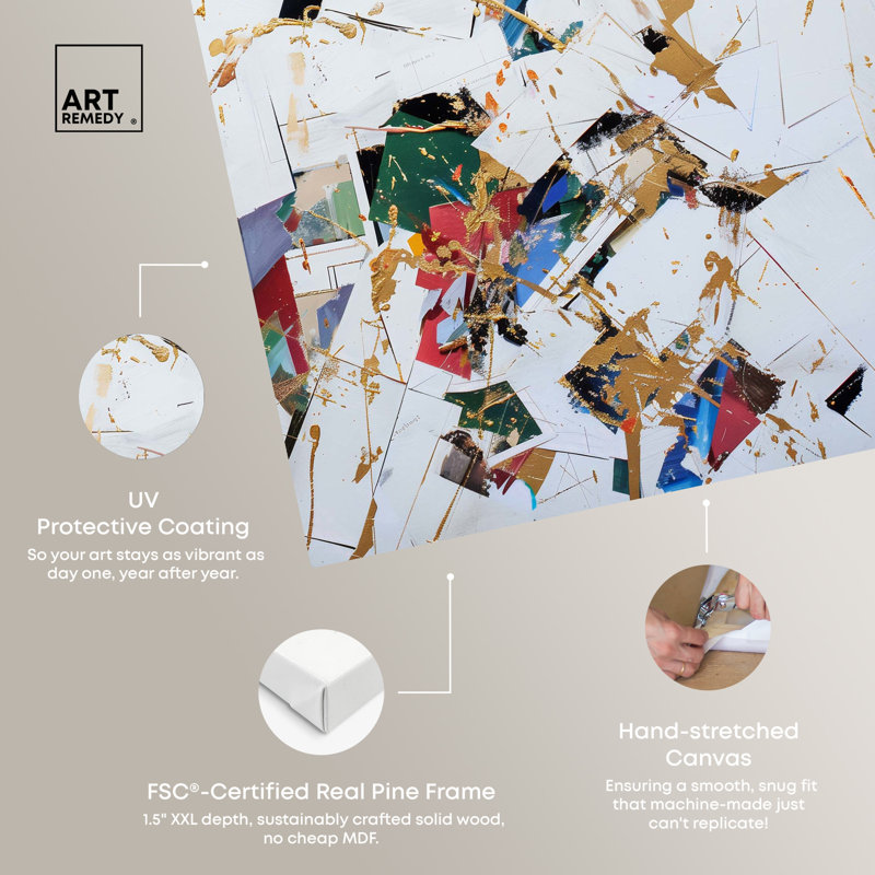 Off The Record Abstract Collage Style Canvas Wall Art, 10" x 15"