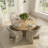 4 - Person Dining Table Sets With Round Table & 4 Upholstered Waterproof Dining Chairs-1903400051-1903400048