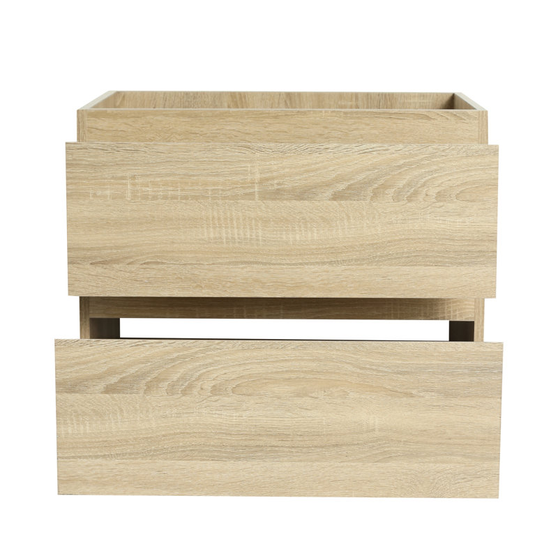 24" Bathroom Vanity, Wall Mounted, Oak, Functional Decor Stylish Storage