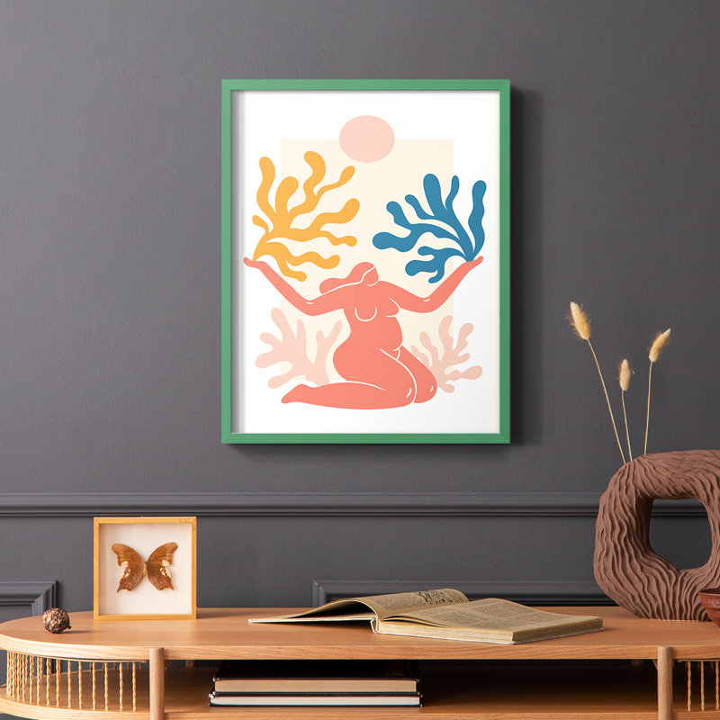 Matisse CDL, reproduction encadrée - bois massif, H 10 po x l 8 po, Cadre simple vert