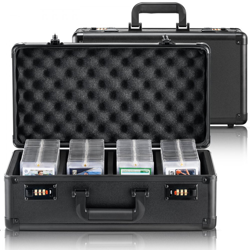 Boîte de rangement pour cartes classées, 4 fentes, étui de transport pour cartes de sport avec diviseurs en mousse à code