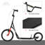 Trottinette pour les jeunes, trottinette pour adolescents, guidon réglable pour les enfants de 5 ans et plus avec roues gonflables à double freins avant de 16 po et arrière de 12 po, noir （Il est conçu pour un seul conducteur.）