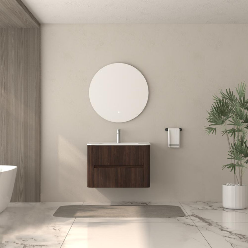Bathroom Vanity with Sink (Dark Walnut)