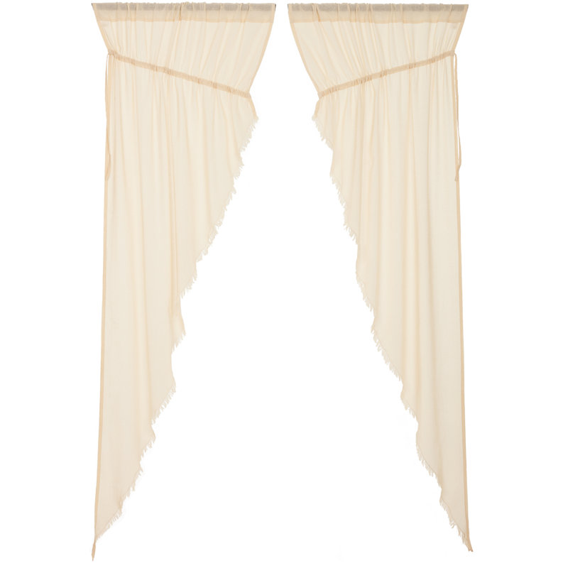 Beacham 100% Cotton Sheer Curtain Pair, Natural