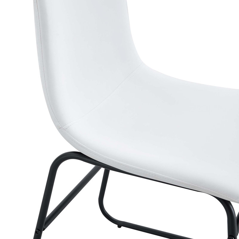 Ensemble de 4 chaises classiques en cuir de polyuréthane, Blanc