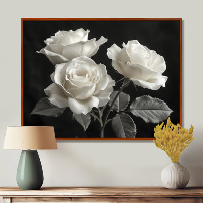 Monochrome black and white Roses bloom II - Roses Wall Art