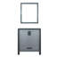 Meuble-lavabo gris foncé de 76 cm de largeur, miroir de 56 cm de profondeur et de 71 cm de hauteur, avec rangement intégré.