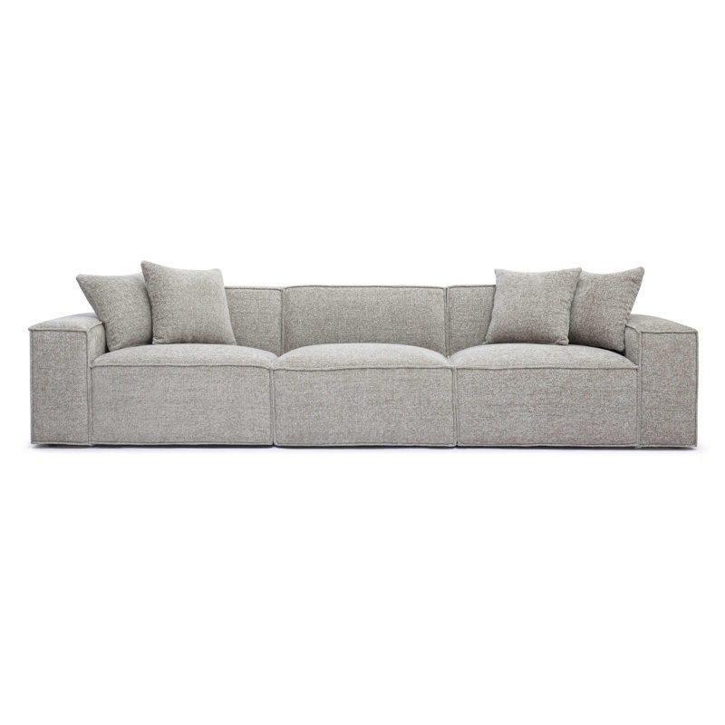 Cherylee Chenille Basketweave Modular Sofa, Taupe