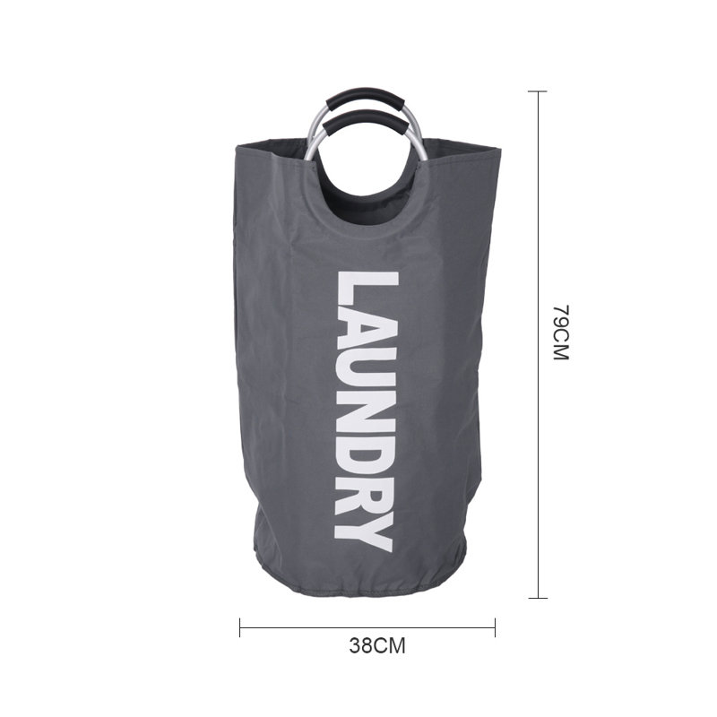 Chaela 600D Oxford Cloth + EVA Laundry Bag, Dark Grey/White