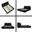 Très grand lit plateforme tapissier avec très grande tête de lit moelleuse, structure en pin massif - Aucun sommier requis - Matelas de soutien 6 po / 8 po / 10 po / 12 po - Noir-1911869802