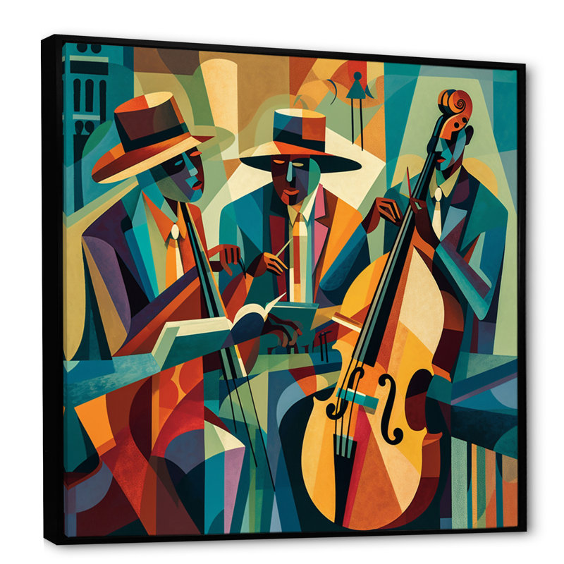 «Jazz Performance On Stage III - Music Jazz», reproduction d'art sur toile encadrée, H 36 po x l 36 po x P 1,5 po