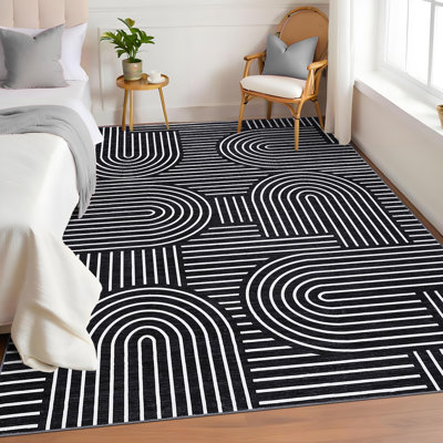 Tapis modernes à lignes abstraites pour chambre à coucher et salon